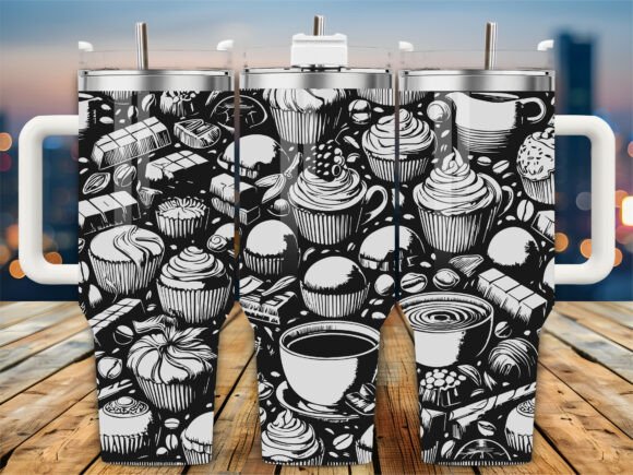 Bakery Coffee Cake 40oz Tumbler Graphics for Crafts Branding