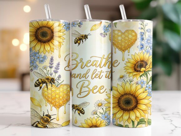 Bee Affirmation Tumbler Wrap Sublimation
