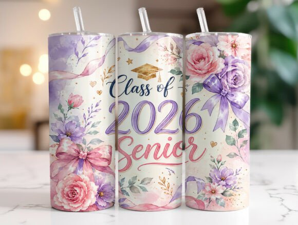 Class of 2026 Floral Senior Tumbler Wrap