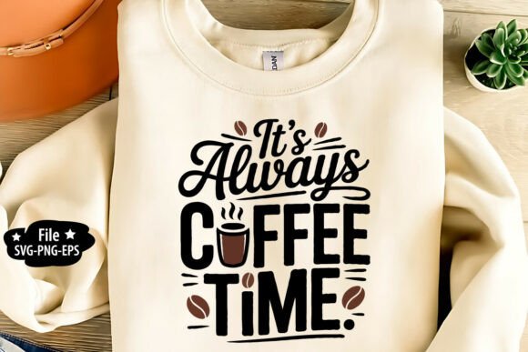 Coffee Time Quote SVG: Graphics for T-Shirt Designs