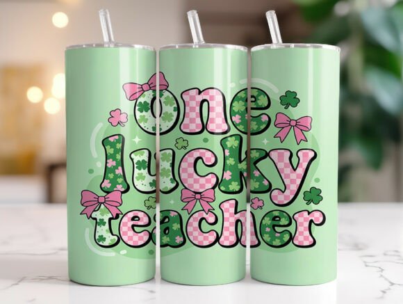 Coquette One Lucky Teacher Tumbler Wrap
