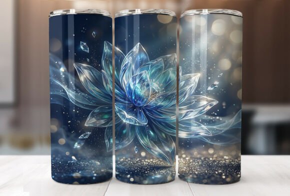 Crystal Lotus Flower 20oz Tumbler Wrap Graphics