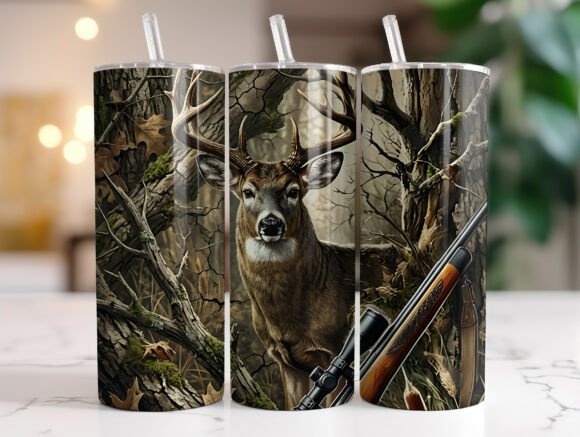 Deer Hunting Tumbler Wrap Sublimation