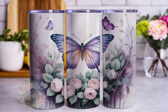 Ethereal Lavender Butterfly Tumbler Wraps & Graphics
