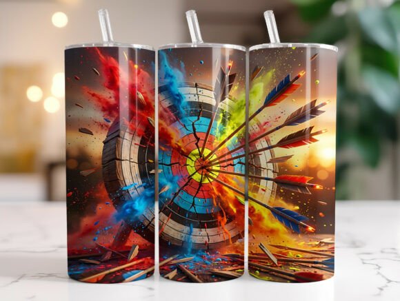 Exploding Archery Target Tumbler Wrap Graphics