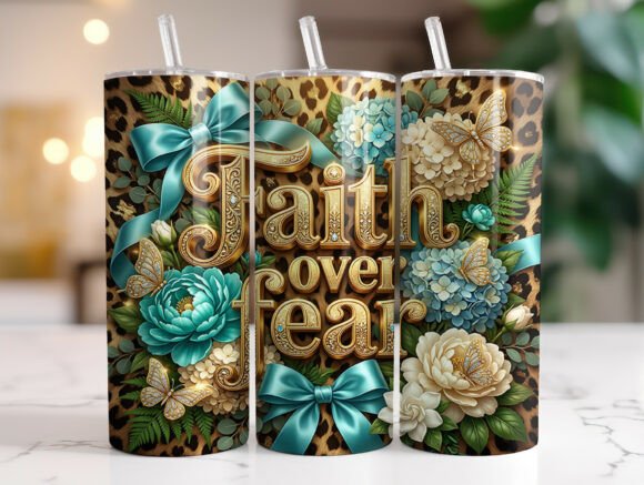 Faith over Fear Floral 20oz Tumbler Wrap