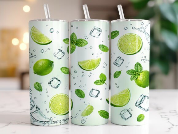 Lime Mint 20oz Tumbler Wrap Sublimation Graphics