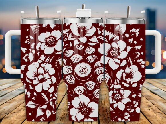 Retro Bingo Flower 40oz Tumbler: Graphics & Crafts Asset Review