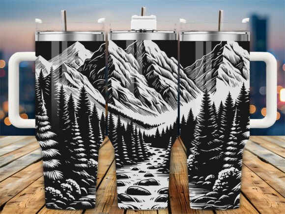 Rugged Rocky River 40oz Tumbler: Graphics & Crafts for Small Business