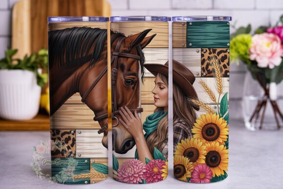 Rustic Cowgirl Horse 20oz Tumbler Wrap Graphics Review