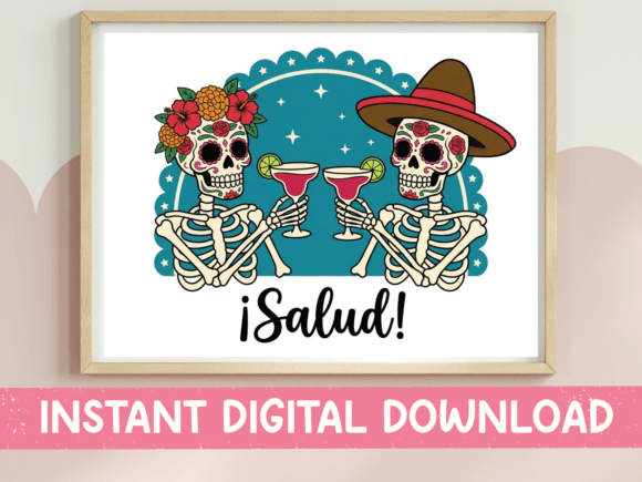 Salud Sugar Skull SVG PNG Dia De Muertos