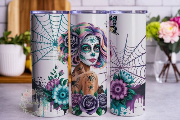 Sugar Skull Pastel Goth 20oz Tumbler Wraps Graphics