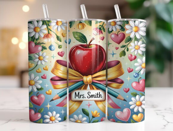 Teacher Tumbler Wrap PNG Sublimation