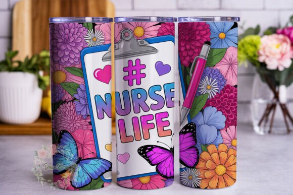 Vibrant Nurse Life Floral Tumbler Wraps Graphics Review
