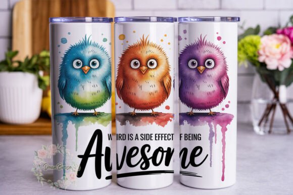 Weird Awesome Birds Graphics for Tumbler Wraps