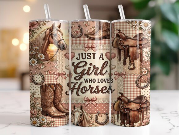 Western Horse Lover Tumbler Wrap Graphics & Wraps