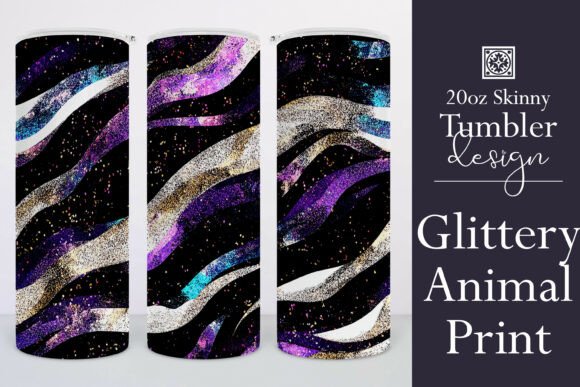 Zebra Stripes Glittery Tumbler Wrap 5